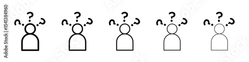 Curious human icon for mobile concept and web design.