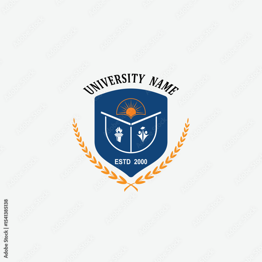 Fototapeta premium 3249 educational logo school college university learning institute book academy organization