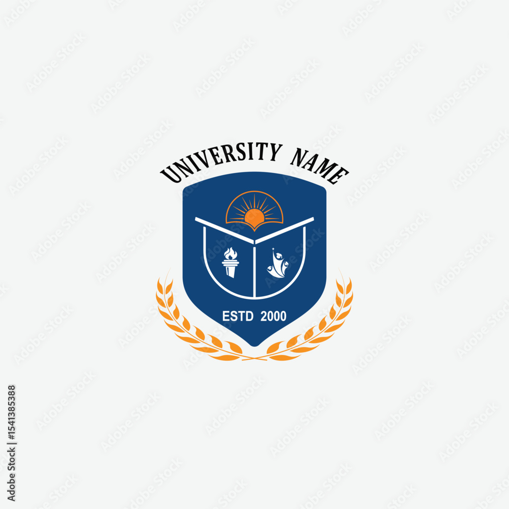 Fototapeta premium 3253 educational logo school college university learning institute book academy organization