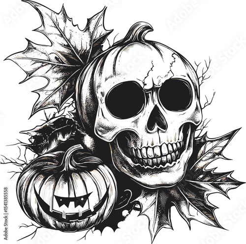 halloween skull with a skull