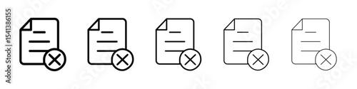 Delete Document icon for mobile concept and web design.