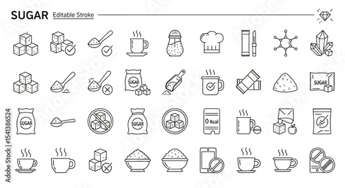 Sugar Icons A Comprehensive Collection of Line Art Graphics for Sweeteners