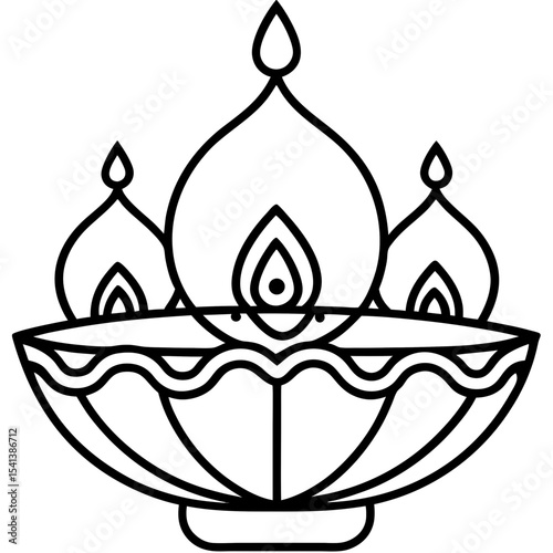 Diwali  line art vector