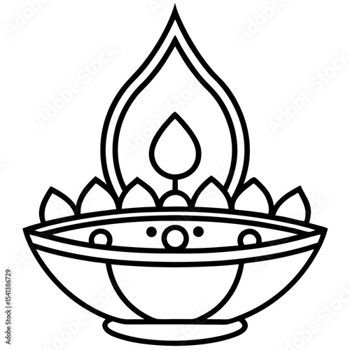 Diwali  line art vector