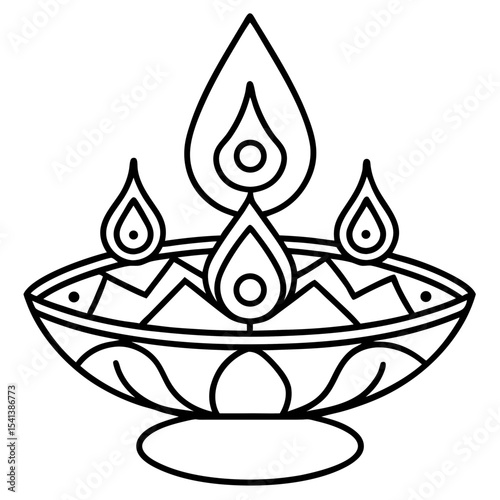 Diwali  line art vector