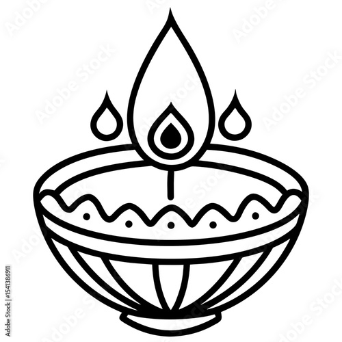Diwali  line art vector