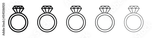 Diamond ring icon for mobile concept and web design.