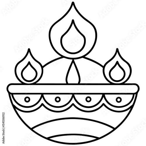 Diwali  line art vector