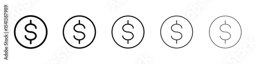 Dollar icon for mobile concept and web design.