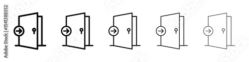 Door closed icon for mobile concept and web design.