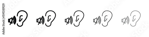 Ear deaf icon for mobile concept and web design.
