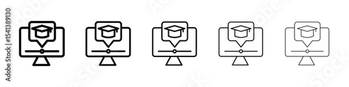 E learning icon for mobile concept and web design.