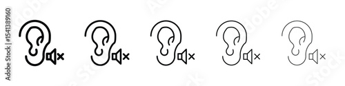 Ear deaf icon for mobile concept and web design.