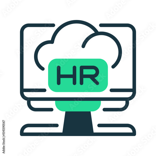 Cloud HR System line icon. Universal creative premium symbol. Vector sign icon logo template. Vector illustration