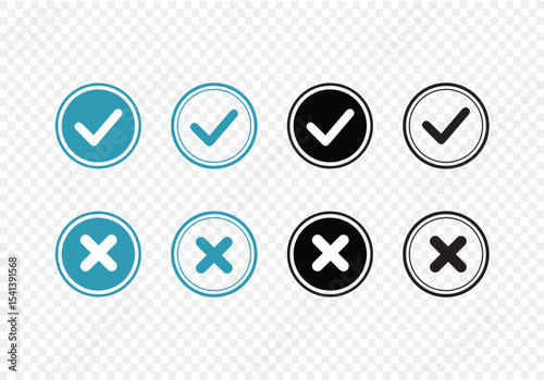 Check mark and cross mark icons