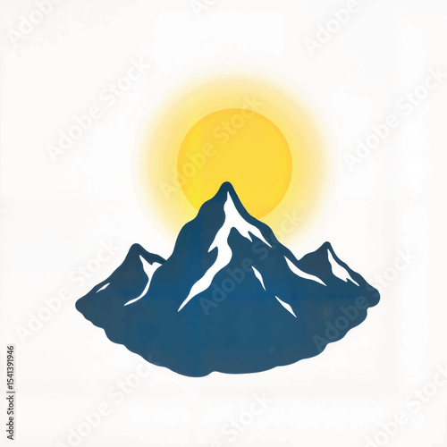 Sunburst over majestic mountains, vibrant solitude