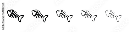 Fish bones icon for mobile concept and web design.