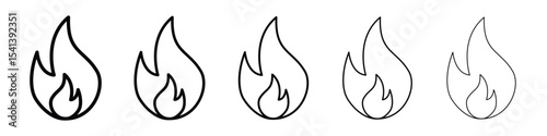 Flame icon for mobile concept and web design.
