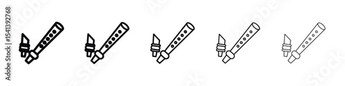 Flute icon for mobile concept and web design.