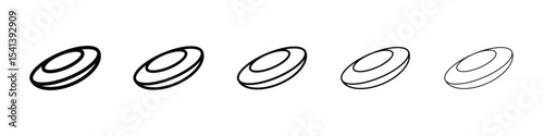 Flying disc icon for mobile concept and web design.