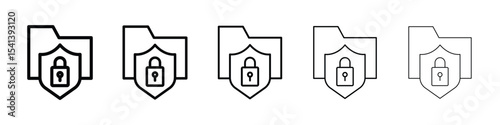 Folder security icon for mobile concept and web design.