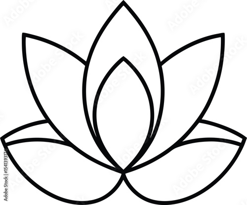 Centered lotus flower with clean and simple lines