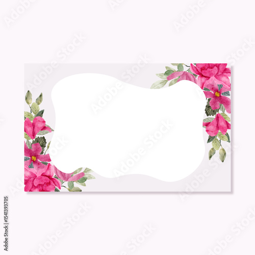 greeting card pink floral watercolor