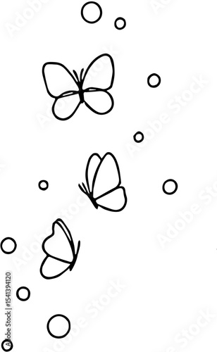 silhouette of a flock of beautiful butterflies flying