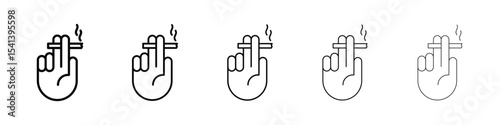 Hand holding cigarette icon for mobile concept and web design.