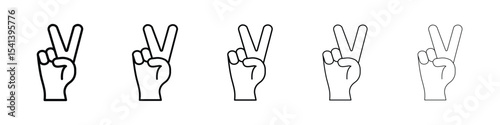 Hand peace icon for mobile concept and web design.