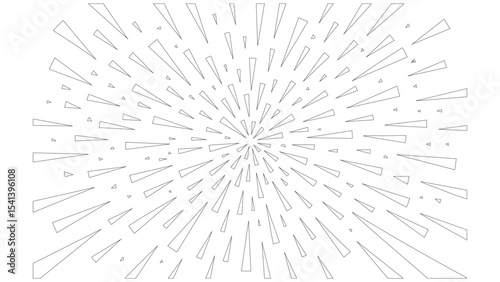 Abstract Burst with Triangular Shapes Radiating from Center