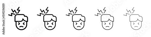 Headache icon icon for mobile concept and web design.