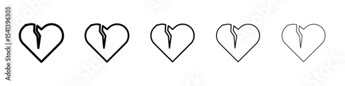 Heart Crack icon for mobile concept and web design.