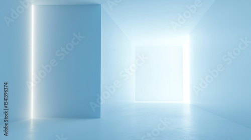 Wallpaper Mural Light visual background in Gallabox style clean white with soft blue tones and a gentle light source from side to middle. Torontodigital.ca