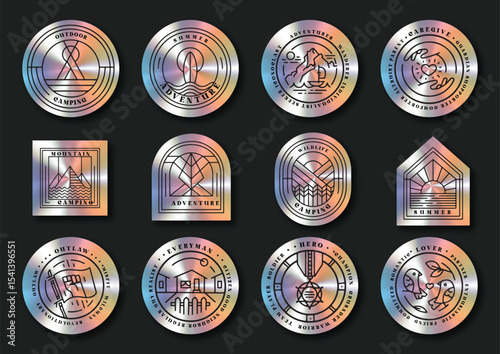 Holographic Sticker set Art & Illustration