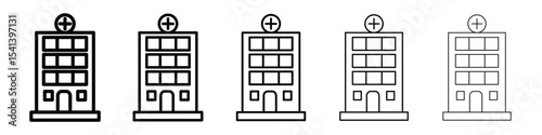 Hospital icon for mobile concept and web design.