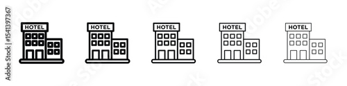 hotel icon for mobile concept and web design.