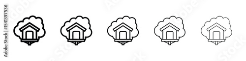 House tree icon for mobile concept and web design.