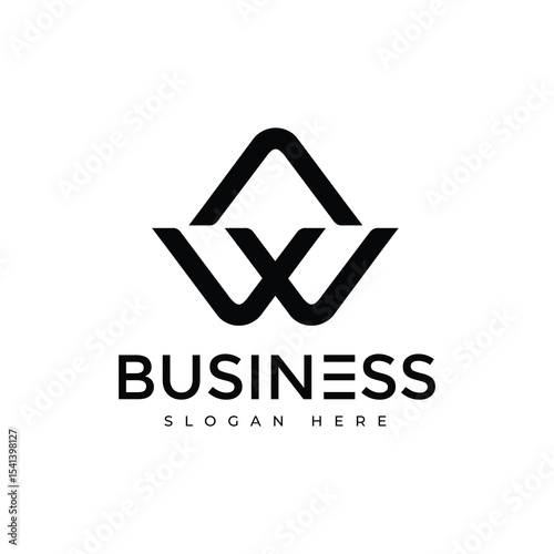 AW letter brand initial logo modern minimalist vector