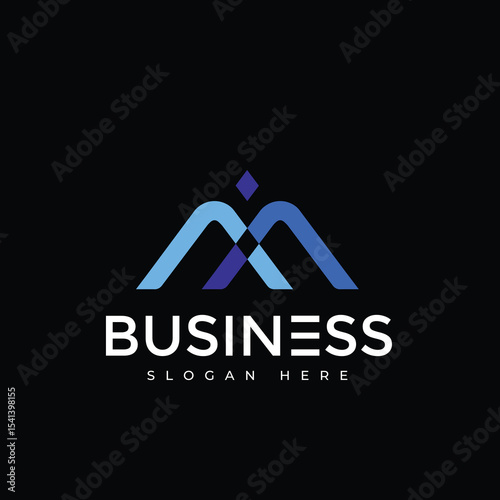 letter m branding modern logo design vector