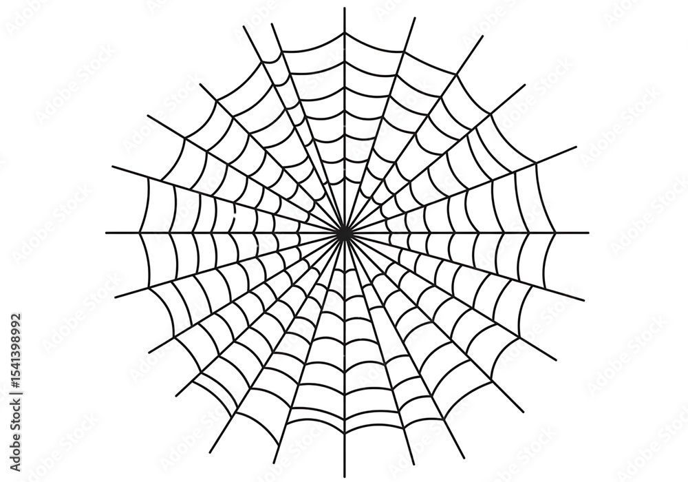 Obraz premium Intricate spiderweb design element on black background