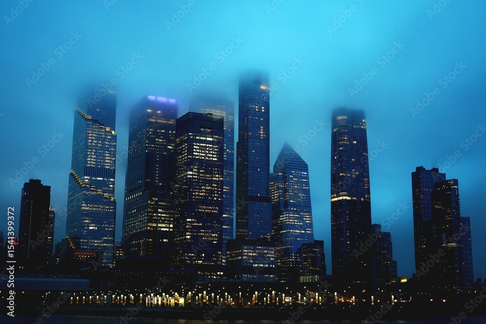 Fototapeta premium NYC Covered by Fog (Dusk)
