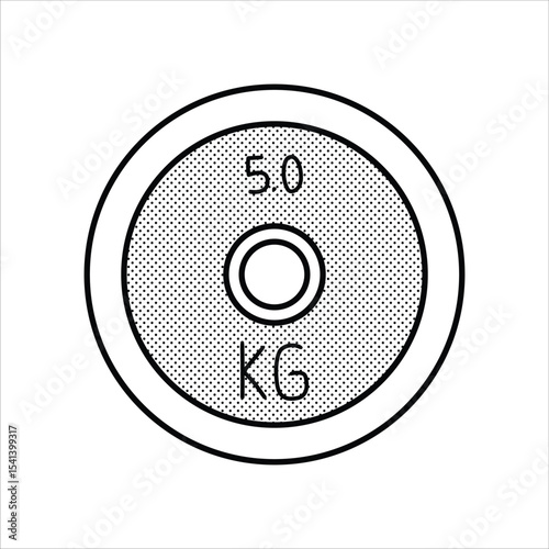 Lineart Weight Plate Icon Minimalist Lineart Style