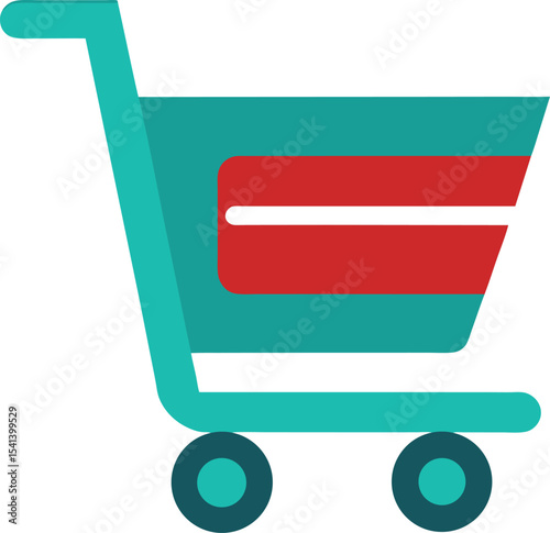 Online Shopping Cart on white background