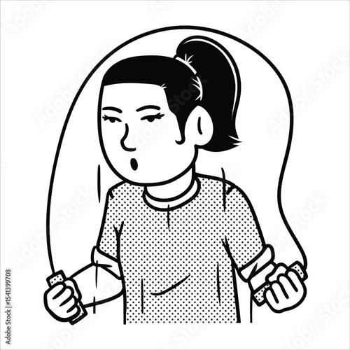Lineart Skipping Rope Sports Avatar Minimalist Lineart Style