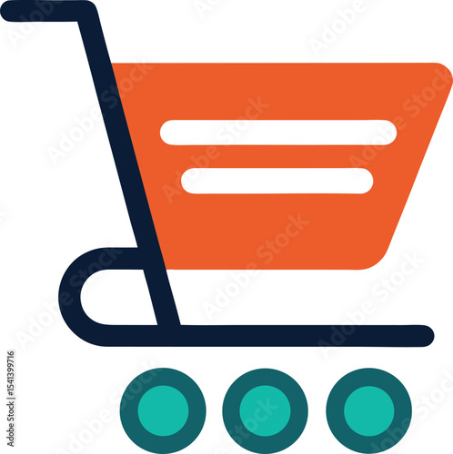 Online Shopping Cart on white background