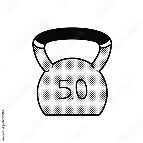 Lineart Kettlebell Icon Minimalist Lineart Style