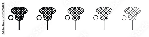 Lacrosse stick ball icon for mobile concept and web design.