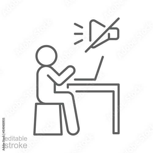 Camera off line icon Remote worker symbol turning off video in online call due to fatigue distraction or privacy during virtual meetings