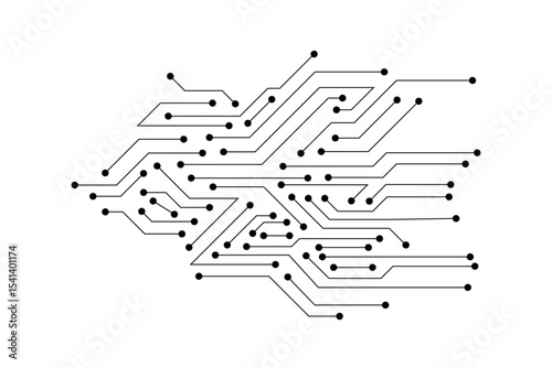 Vector : Electronic circuit on white background